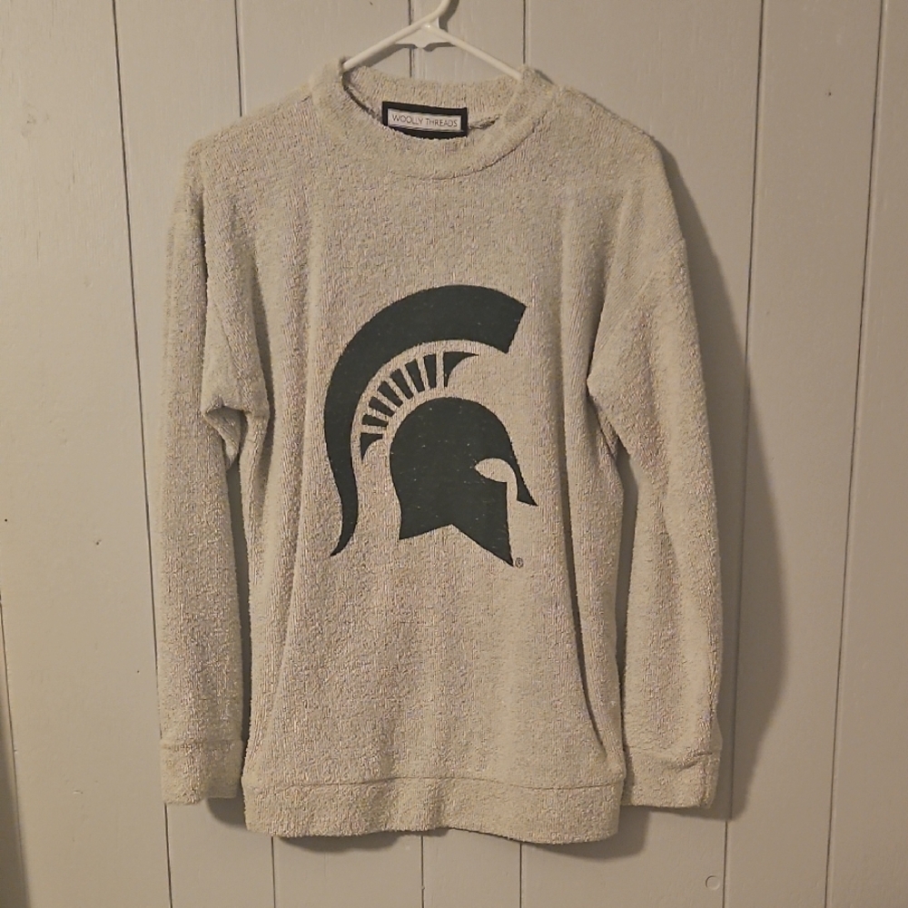 Green Spartan Helmet Crewneck Sweater